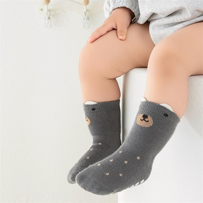 0-5Years Children's Non-Slip Cotton Boys Girls Socks Soft Breathable Cartoon Rubber Floor Socks Newborn Toddler Baby Sock Autumn