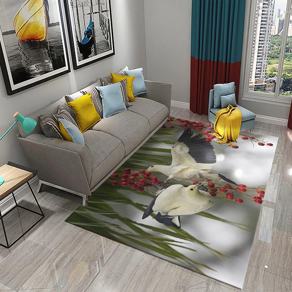 3D White Peace Pigeon Carpet Symbol of Peace Rugs for Bedroom Living Room Decor Floor Welcome Rugs Bathroom Door Non-Slip Rugs
