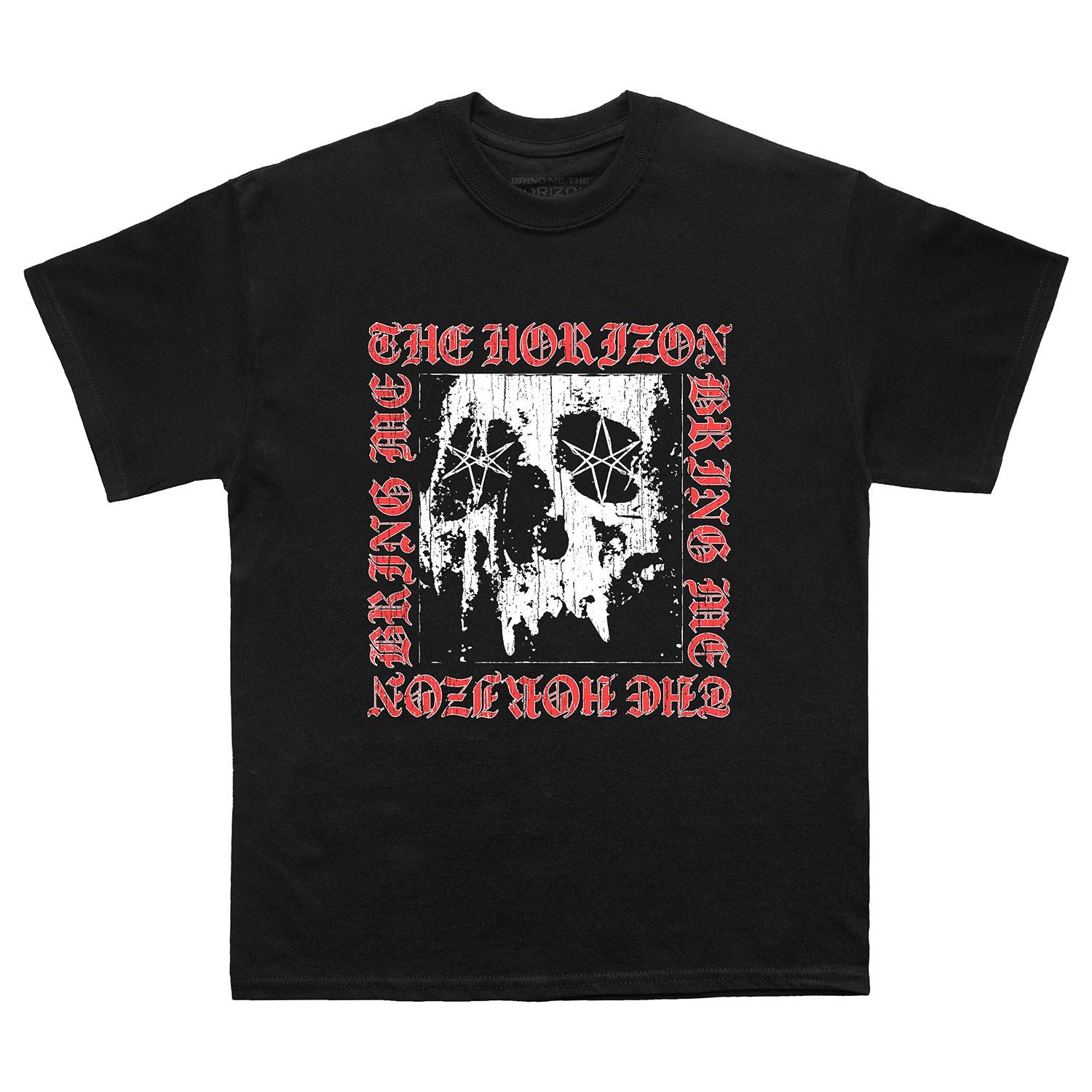 Men s Bring Me The Horizon Skull Square T-shirt Small Black 4XL