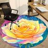 1pc Floral Fantasy Office Round Area Rug, Indoor Mat Suitable ForOffice, Under Office Chairs Bedroom Living Room Home Decor, Room Decot073