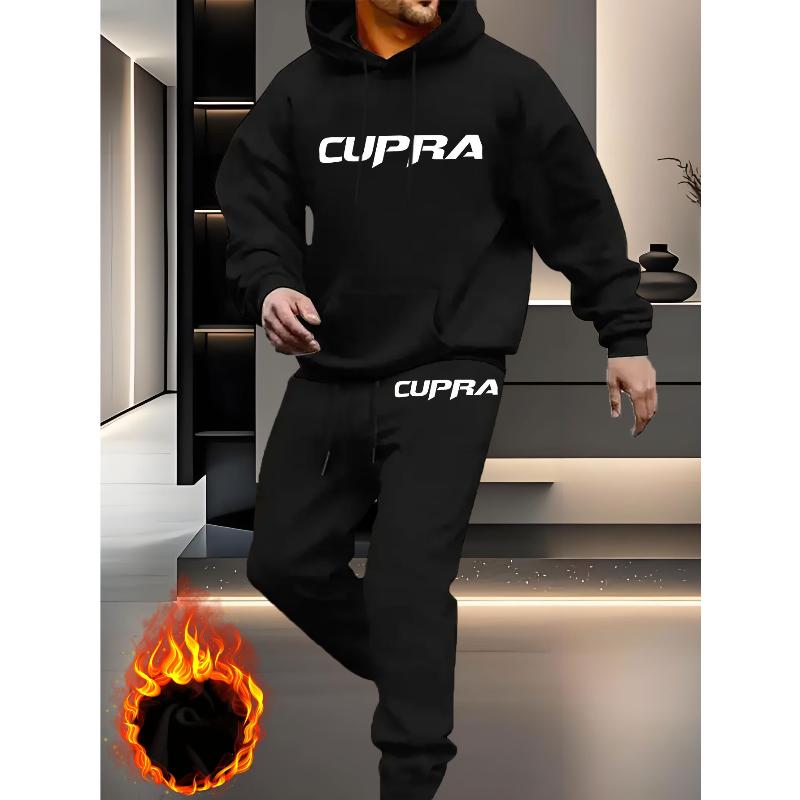 

Комплект: Худи и Штаны Мягкий Флис На Подкладке Теплый Эластичный Пояс Осень Зима Повседневный S чёрный