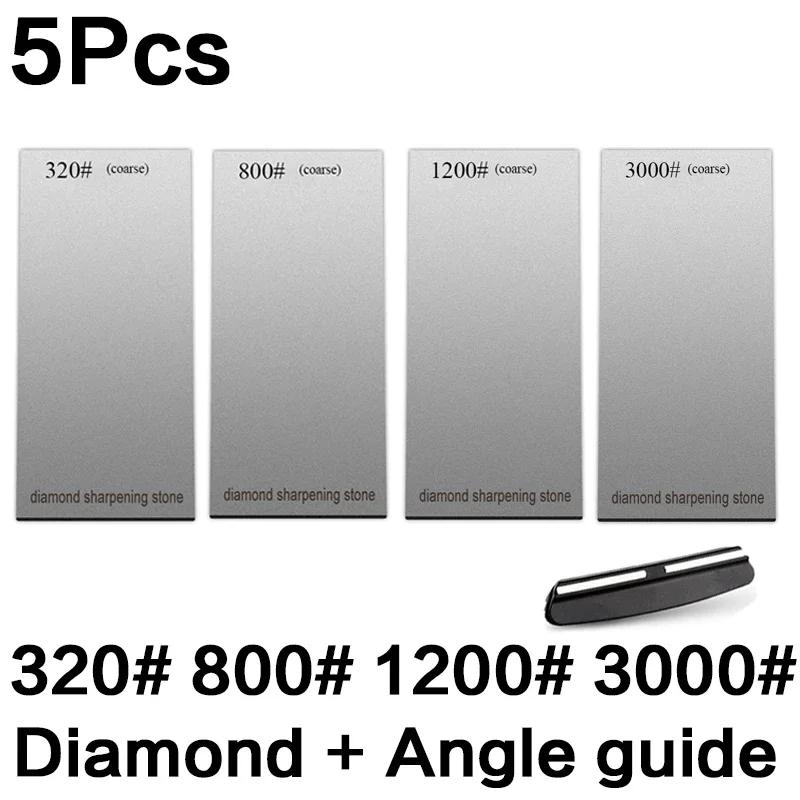 120/600/1500/3000 Grit Diamond Sharpening Stones Knife Sharpener Anti-skid Base Kitchen Knife Sharpening Tool Set Flake Plate