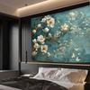 2D Teal Magnolia Flower Tapestry for Bedroom Living Room Decor