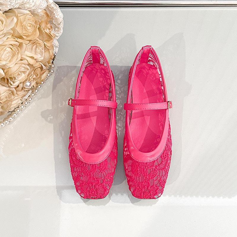 Scarpe Basse da Ballerina in Rete da Donna Mary Jane Slip-On Casual Traspiranti Ballerine da Donna Estive Punta Quadrata Chiusa Mary Jane Scarpe Eleganti