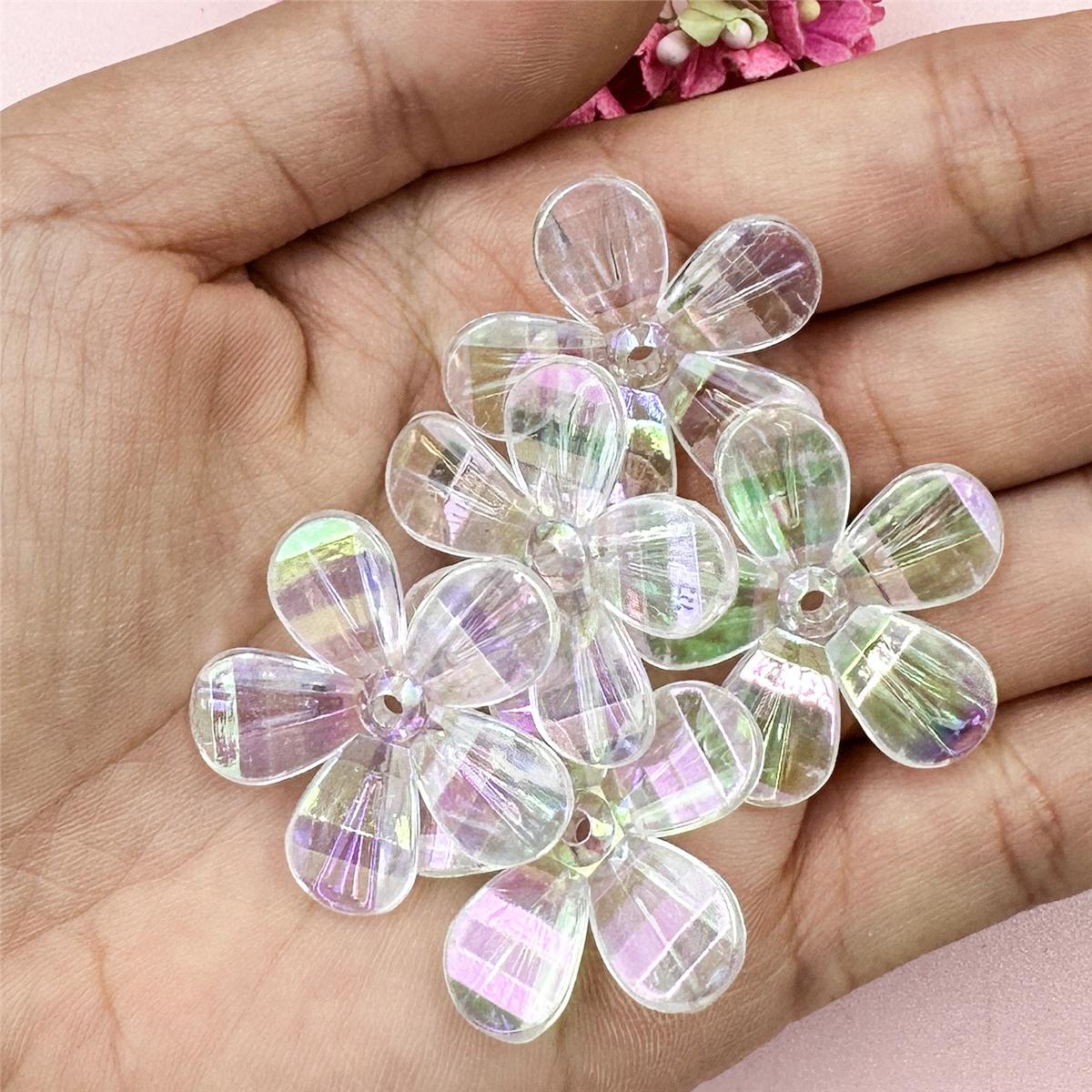 

Фурнитура для DIY Ослепительные цветы Бисероплетение Ожерелье Браслет Ручной работы 5 шт. Акриловые россыпные бусины для изготовления ювелирных изделий Аксессуары светло-зеленый