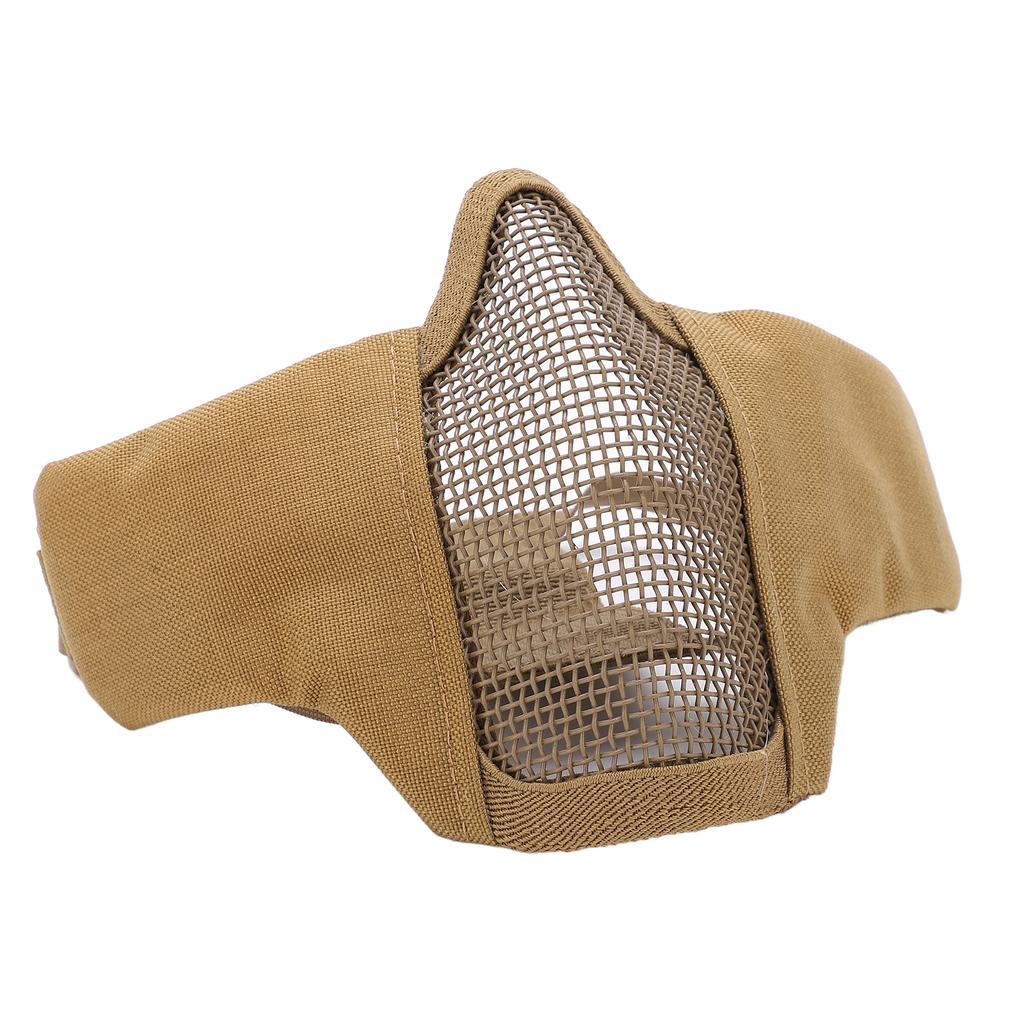 V10 Half Face Steel Mesh Breathable Protective Face Guard Competition Protective Cycling EquipmentKhaki