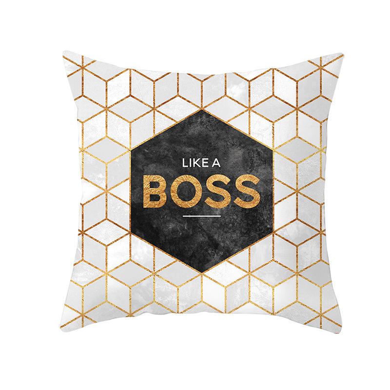 Geometric Sofa Pillow Cover Peach Skin Creative Home Office Cushion Cover Car Cushion