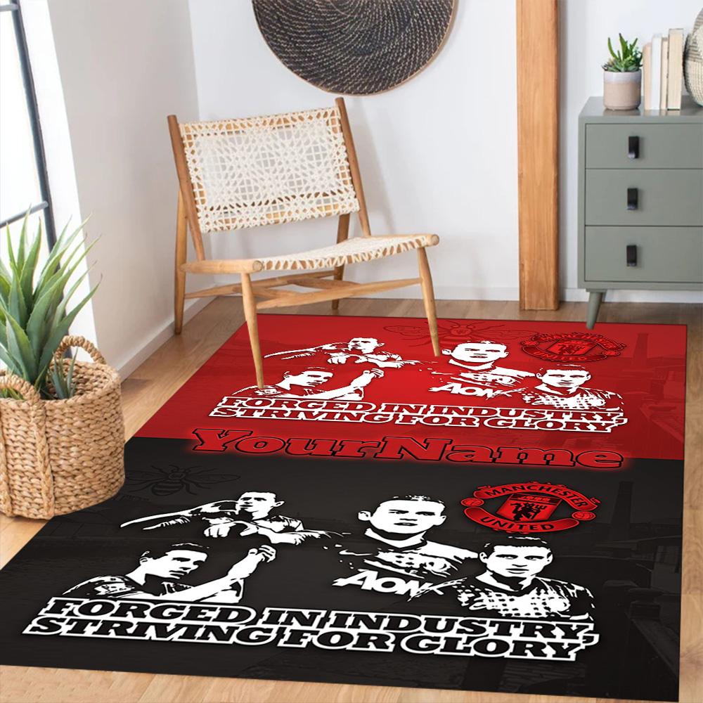 Manchester Personalized Text Carpet Perfect for Foyer Hallway Game Room Living Rooms Antislip Carpet Anime Office Decor