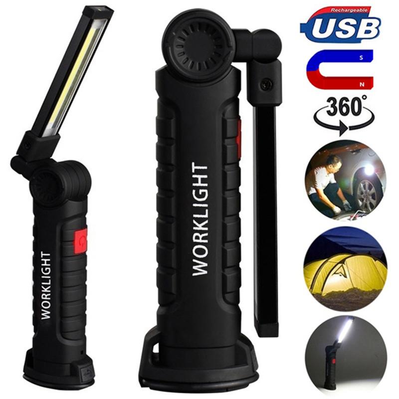 LED Torch Flexible Inspection Lamp Work Light for Outdoor Camping Handheld 5 Mode COB Flashlight Cordless Rechargeable Magnetic