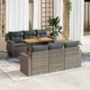 VidaXL Garden Lounge Set with Cushions 7 Pcs Grey Braided Resin 3327000