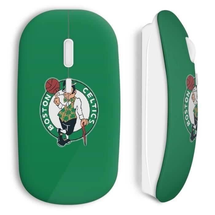 Souris sans fil - Boston Celtics - Modèle Basketball - Couleur verte - Compatible Mac et PC - USB wifi