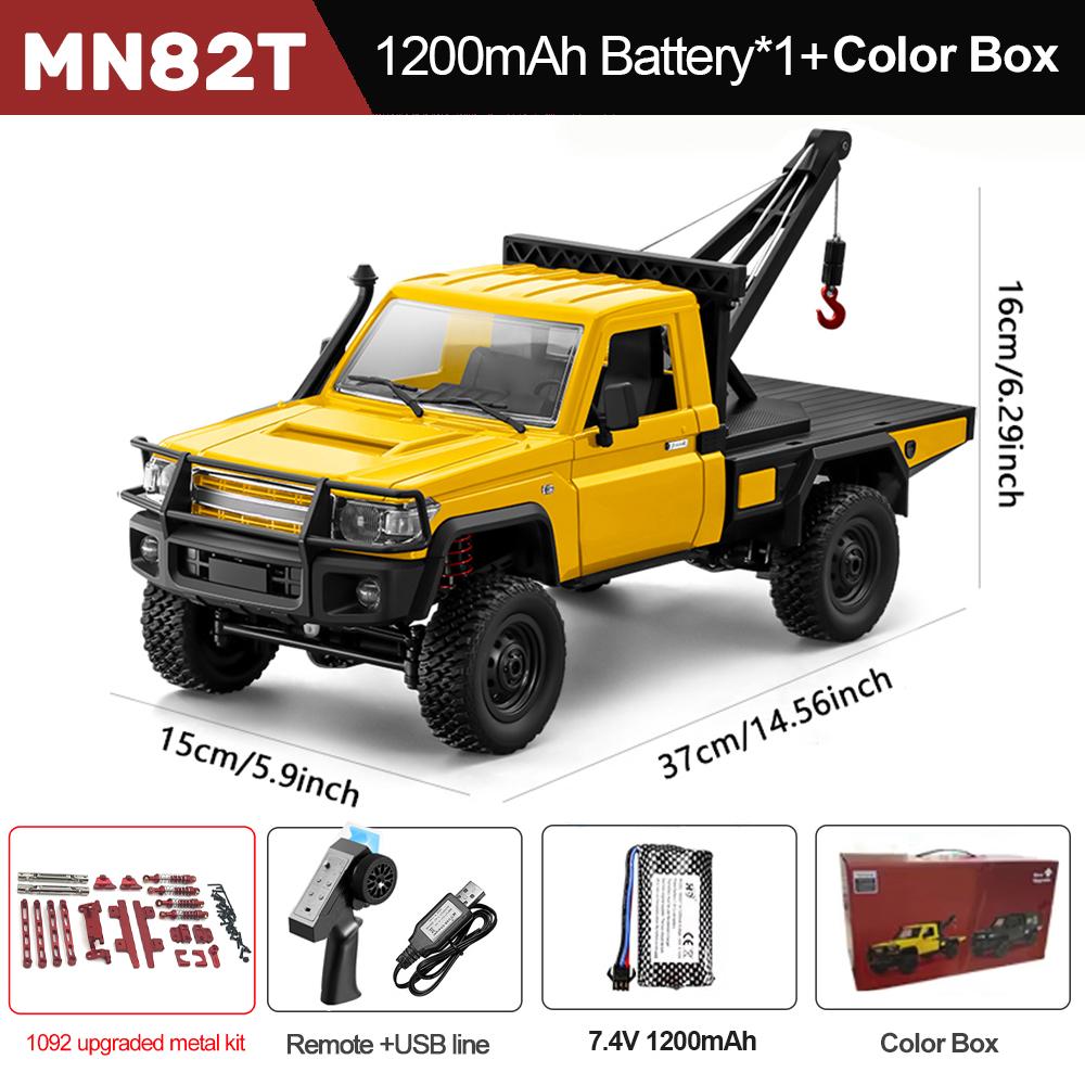 MN82T RC Crawler 1/12 2.4G 4WD Remote Control Off-road Pickup Simulation Crane Vehicle Electric Climbing Car Model Toys for Kids