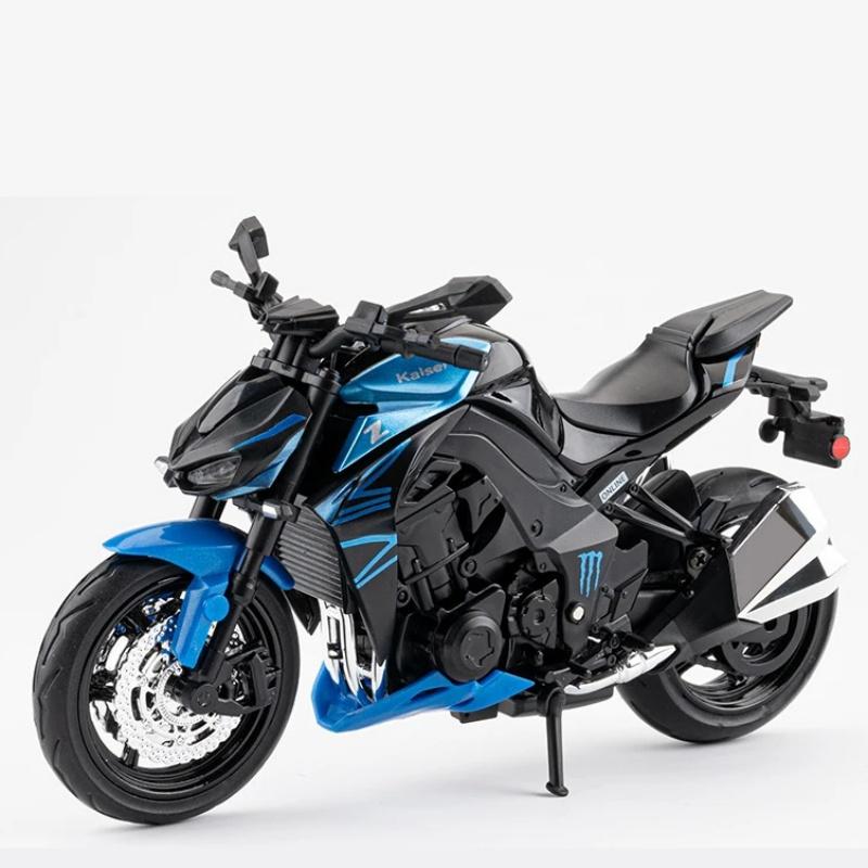 

1/12 Kawasaki Z1000 Литой из сплава Модель мотоцикла Игрушечный транспортное средство Коллекция Звук и свет Внедорожный Автоцикл Игрушки Машина зелёный