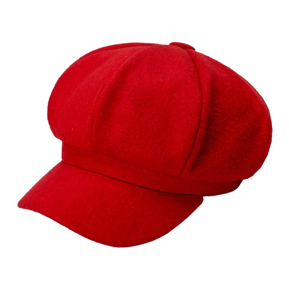 

Brim Beret Cap Autumn Winter Hat Solid Color Unisex Casual Beret Cap with Brim Windproof Vintage Style Elegant for Outdoor вино красного