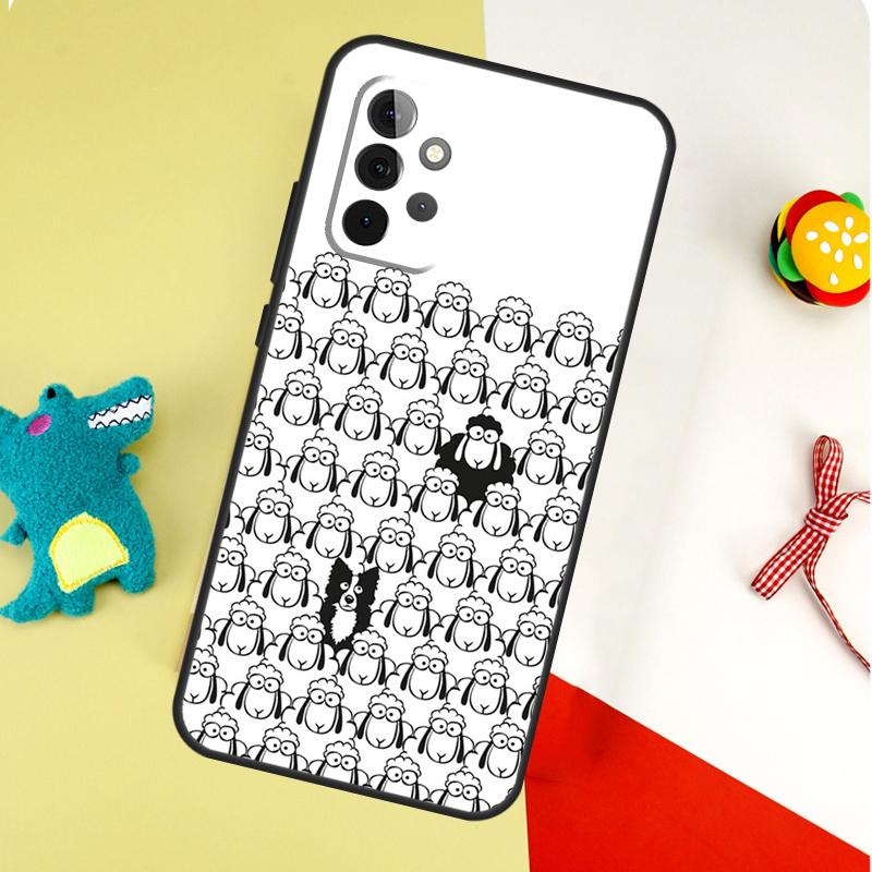 

Cartoon Border Collie For Samsung Galaxy A05 A06 A16 A54 A34 A14 A55 A35 A15 A53 A33 A13 A22 A32 A52 Phone Case Samsung A33 5G