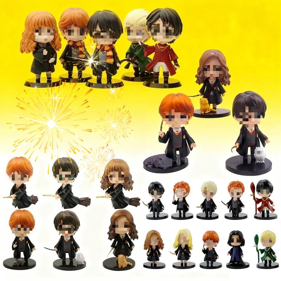 Harrry Q Style 7-9cm PVC Vinyl Figures Collection - 3pcs/10pcs including Hermione Ron Hedwig Collectible Car Model Dolls for Cake