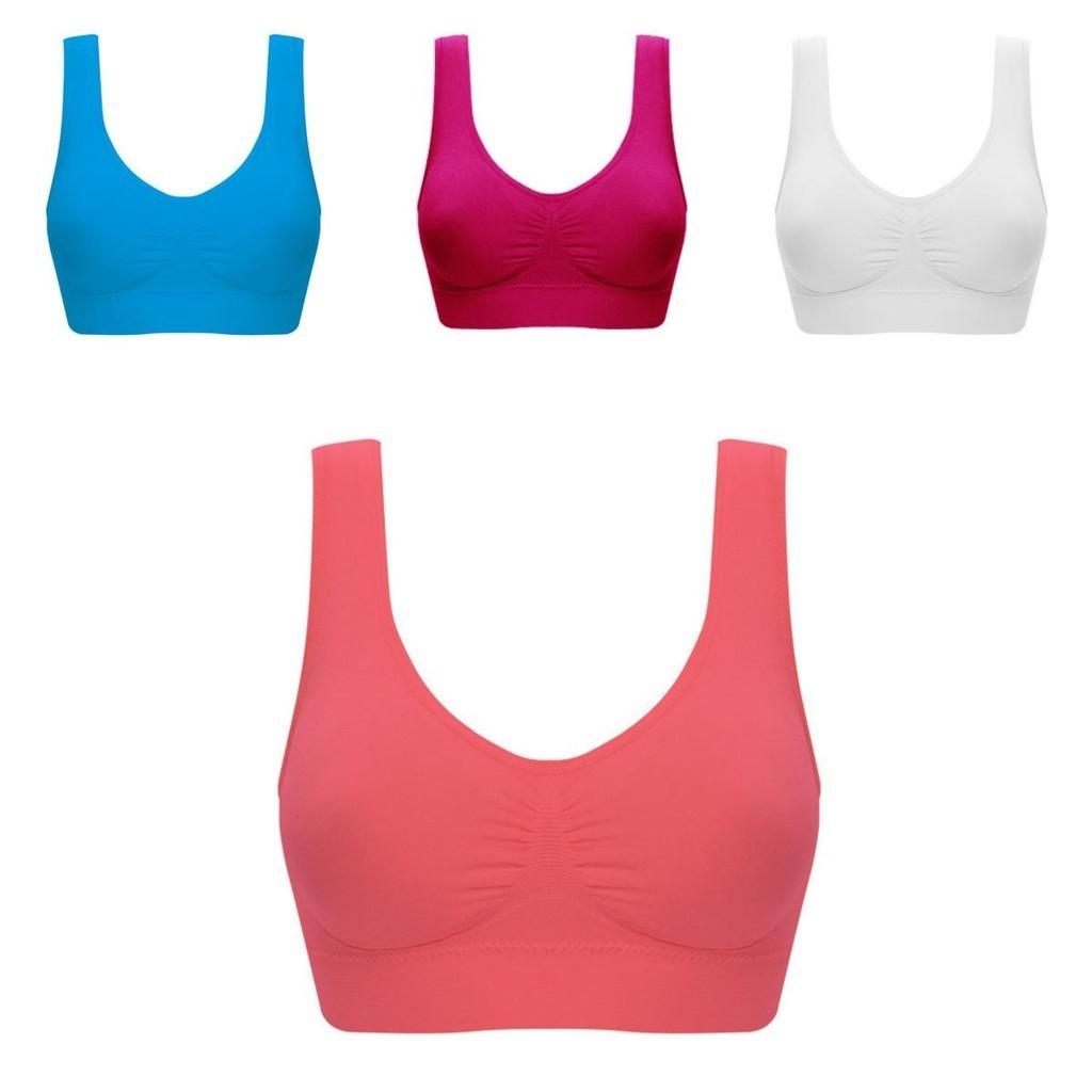 Women Pure Color Plus Size Ultra-thin Large Bra Sports Bra Full Cup Tops For Comfort
