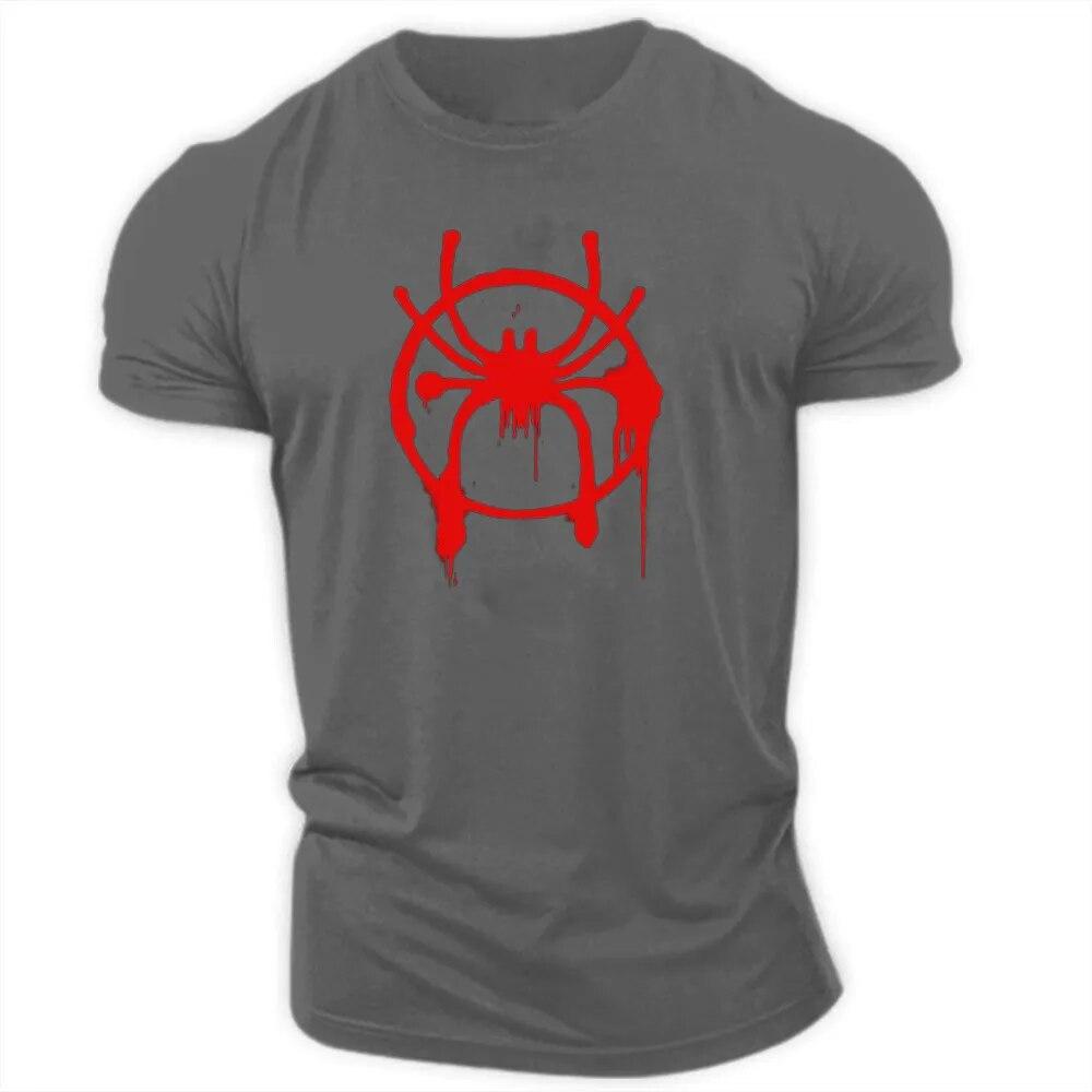 Summer Casual Sports Fashion 3D Printed Spider Adult Crewneck Short Sleeve Large Size Men's T-shirt Loose Quick Dry Comfortable
