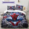 Spider-Man Pattern Bedding Quilt Set Quilt Cover Pillowcase Home Decoration Birthday Gift (1 * Duvet Cover + 2 * Pillowcase, Without Core)