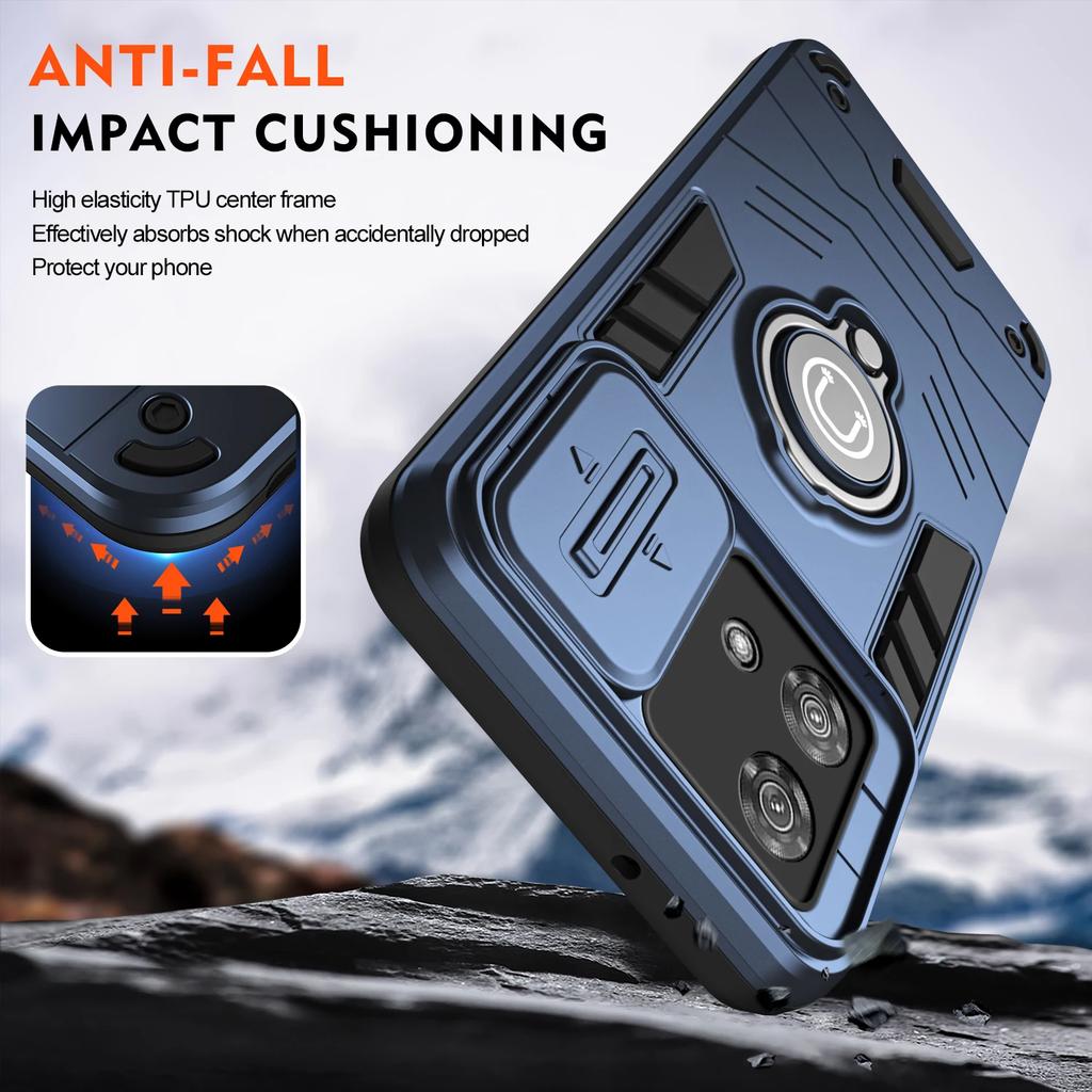 Armor Phone Case For Motorola Moto Edge 40 50 Neo G22 G04 G24 G34 G84 G14 G54 G53 G55 G35 G85 5G Back Slide Lens Protect Cover