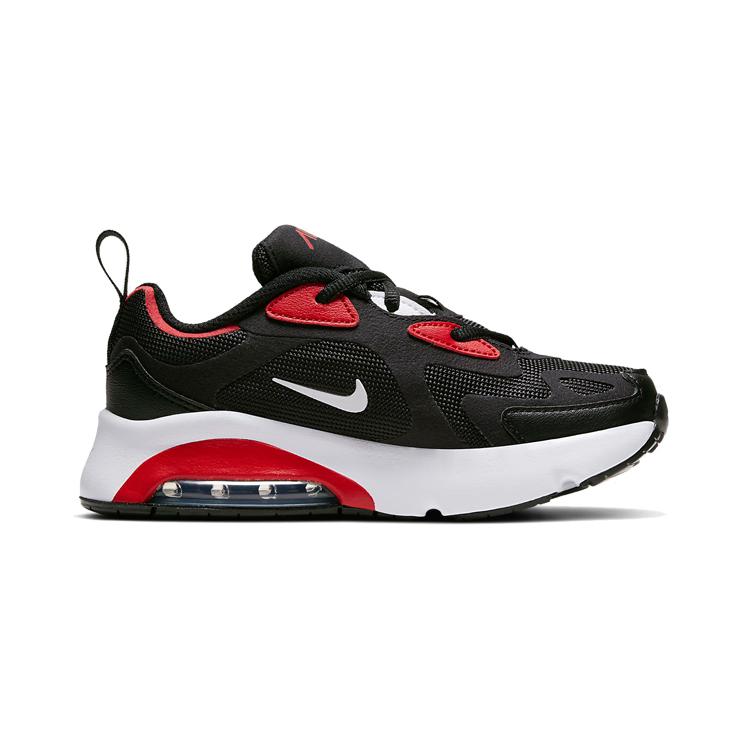 Nike Air Max 200 Comfortable Cushioning Low top Kids Lifestyle Shoes Black Red Children Aged 3 7 Years Old AT5628-007