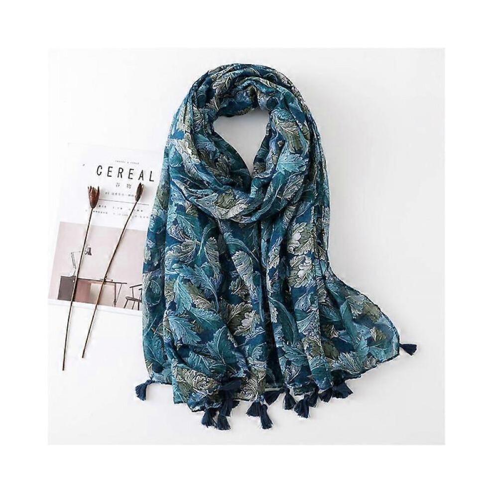 (16)Design Brand Women Scarf Fashion Print Cotton Warm Shawl Muslim Scarves Hijabs Lady Pashmina Bandana Tassel Beach Shawls Foulard