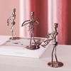Violin Guitar Player Statue Metal Band Man Model New Music Instrument Ornament Home Decor Scene