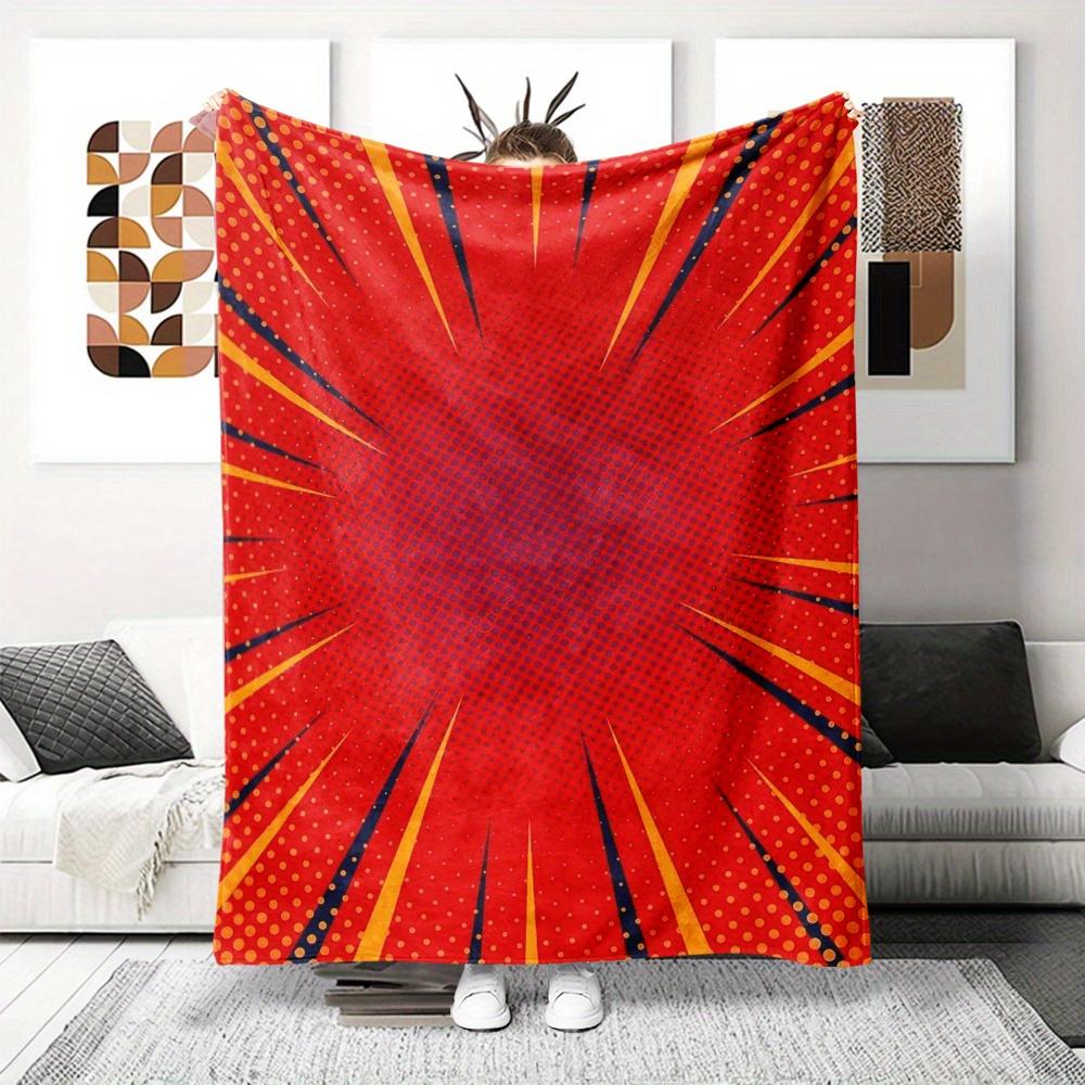 

Comic Book Style Flannel printed blanket suitable for all seasons suitable for living room office sofa and travel 180x250CM 75x100cm (30x40inch)
