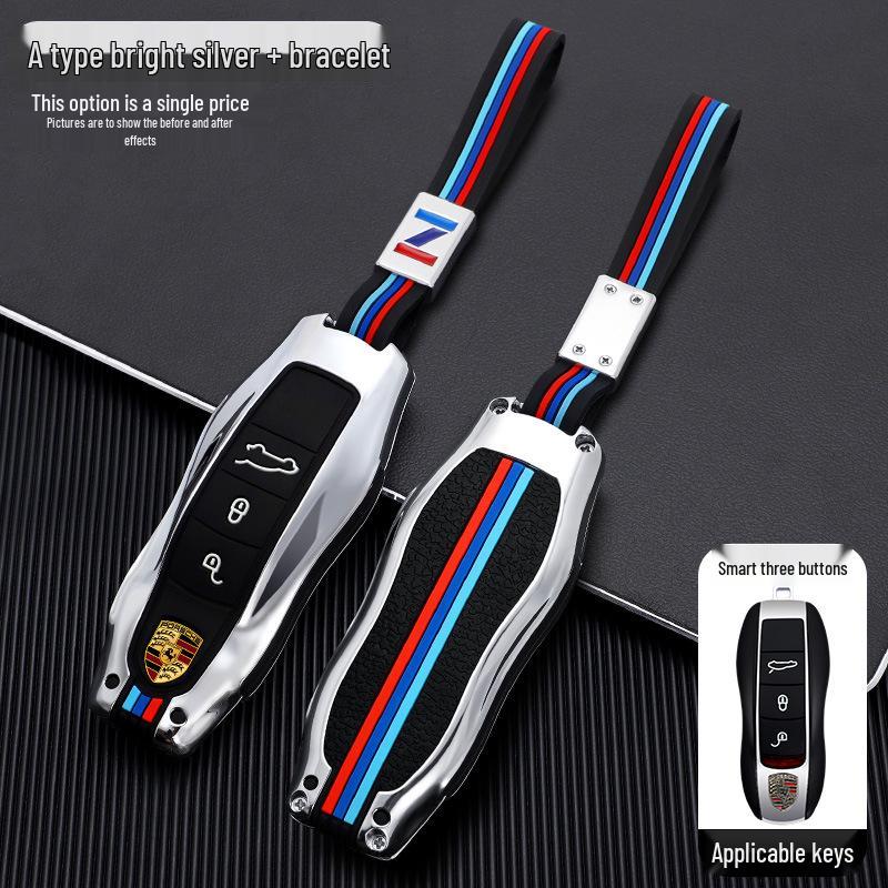 Porsche Cayenne Macan Panamera 718 Key Shell Cover & Modified Keychain Bag.
