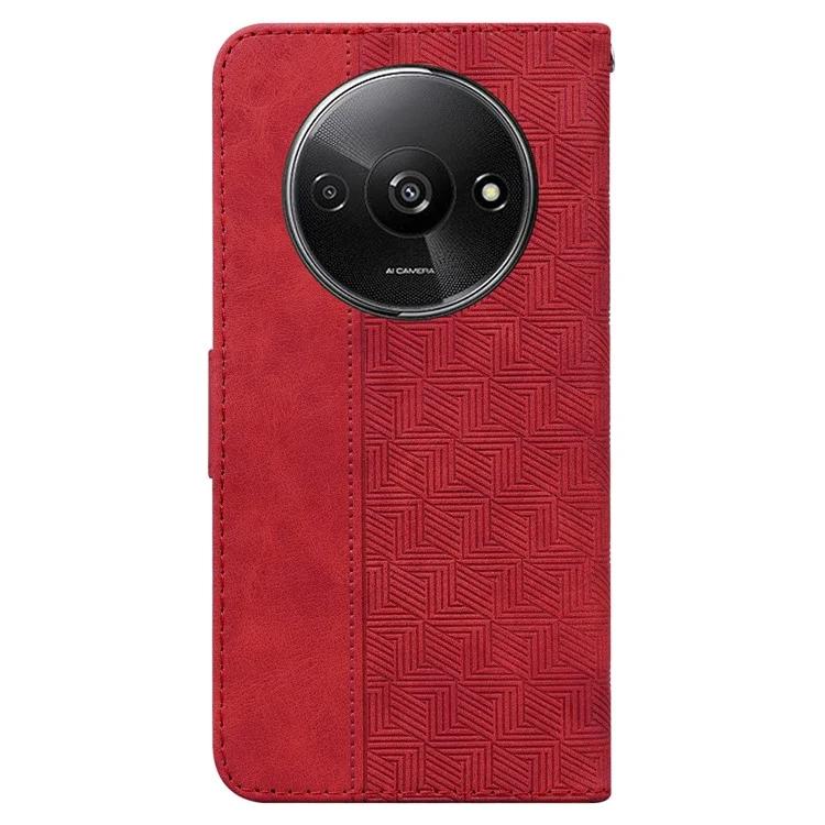 For Xiaomi Redmi A3 / Poco C61 4G Cell Phone Case Leather Cover Phone Protective Shell Geometry Design