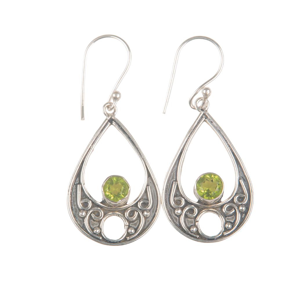 Peridot Gemstone 925 Sterling Silver Handmade Jewelry Earrings 1.91" For Gift EE-90-7