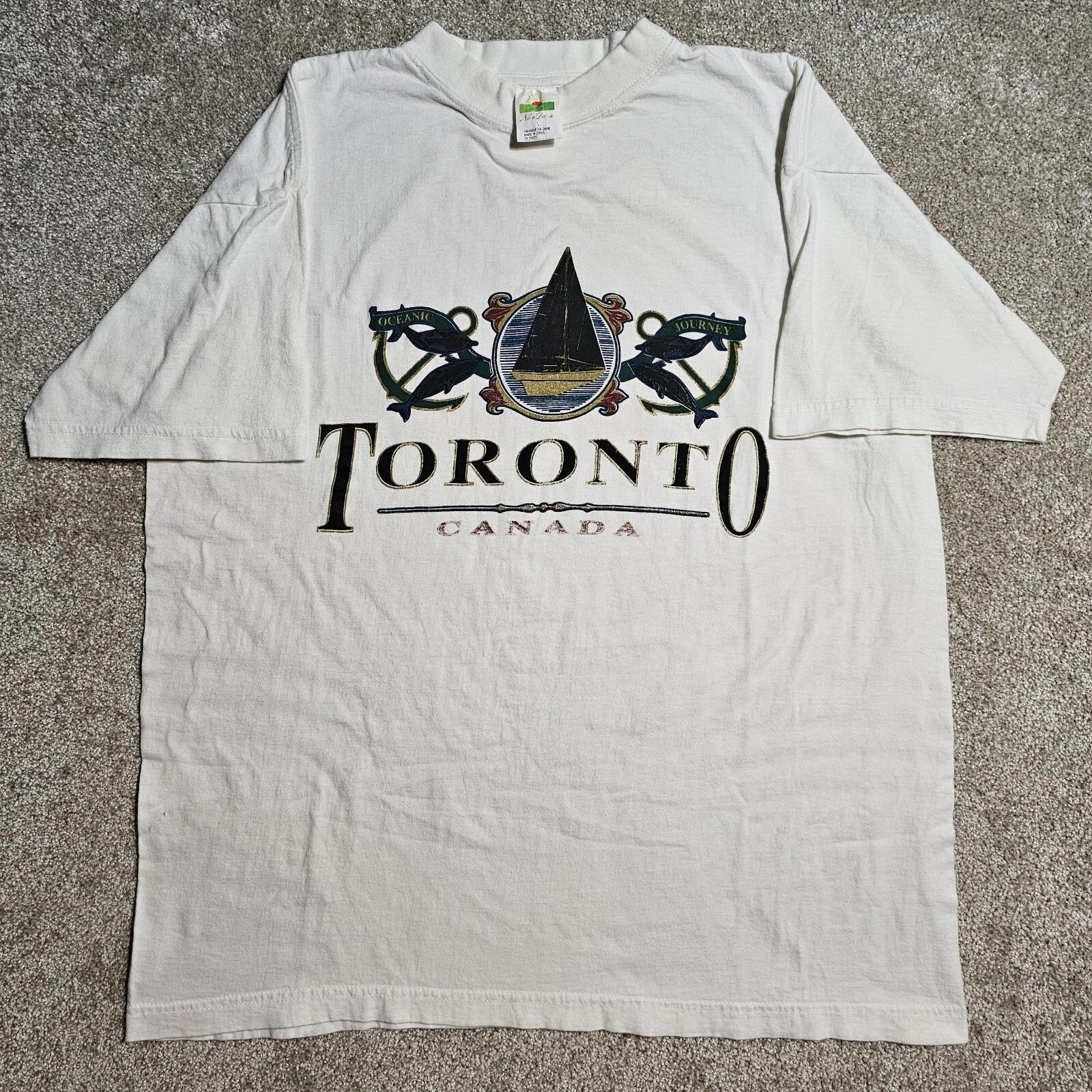 

Vintage Y2k Toronto Canada Tourist T-shirt Mens L Souvenir Dadcore Ironic Punk S