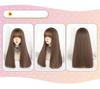 Eileen Light Brown Wig Wig Straight Natural Harajuku Style Popular Small Face Effect Cute Net Included Semi-Long Women's