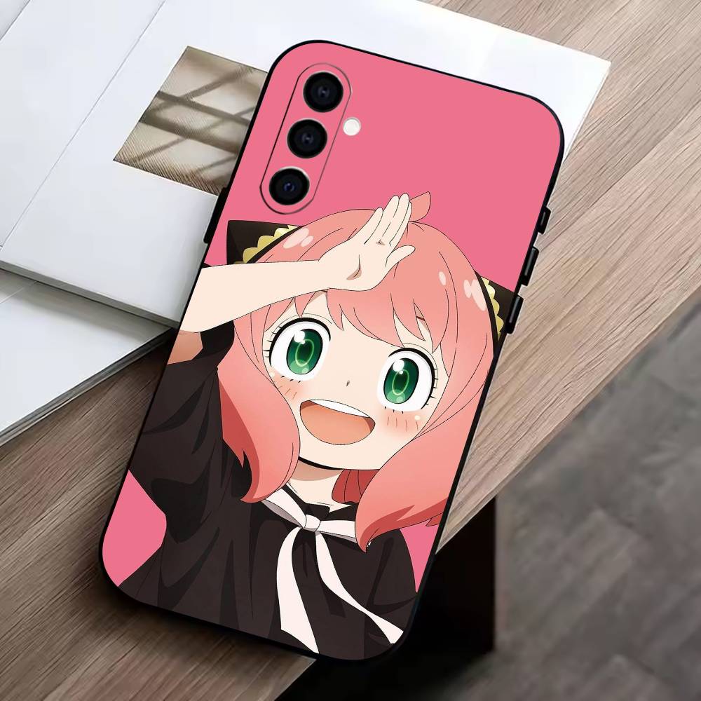 Cute Cute Anya Phone Case For Samsung Galaxy A73,A72,A71,A70,A53,A52,A51,Soft Silicone Black Cover