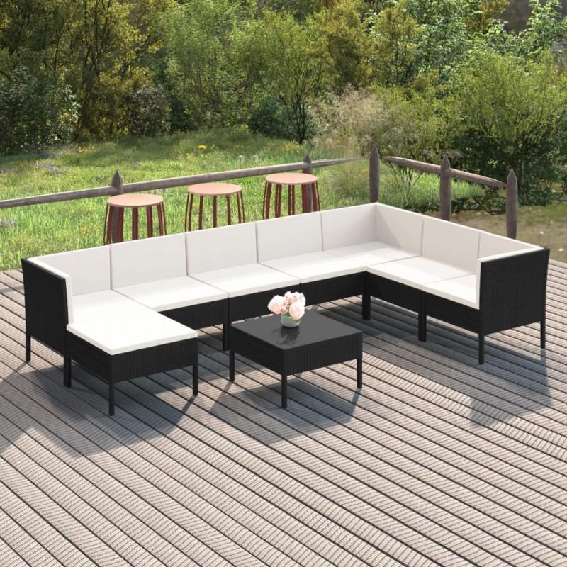 Day and Night - Day and Night Garden Furniture Set 9 Pieces and Black Synthetic Rattan Cushions