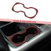 Red Carbon Front Cup Holder Trim Ring Accessories For Dodge Ram 1500 2010-2017