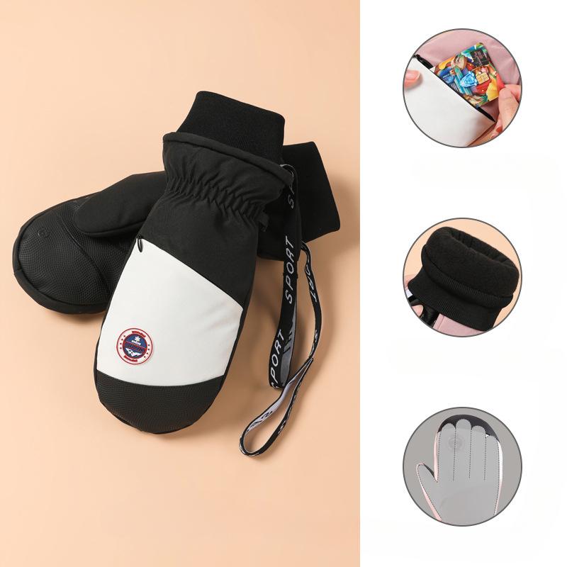 

Лыжные перчатки Veneer для мужчин и женщин, для катания, водонепроницаемые, утолщенные, с термоподкладкой, пятипалые, тачскрин, осенне-зимние перчатки One size