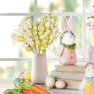 Artificial Easter Egg Flowers 6X Artificial Floral Bouquet Pick Branches Spring Flower Stems Egg Twig Branches For Vase Filler