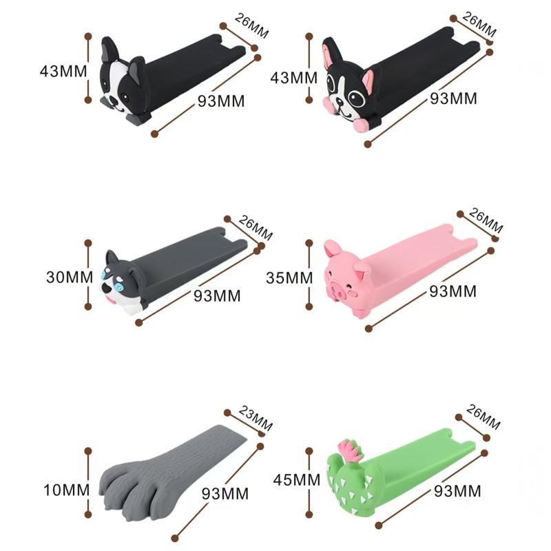 1 Piece Wedge Doorstops Silicone Door Stop Reusable Shock Absorbent Block Anti-Collision Stopper Home Door Doorstop