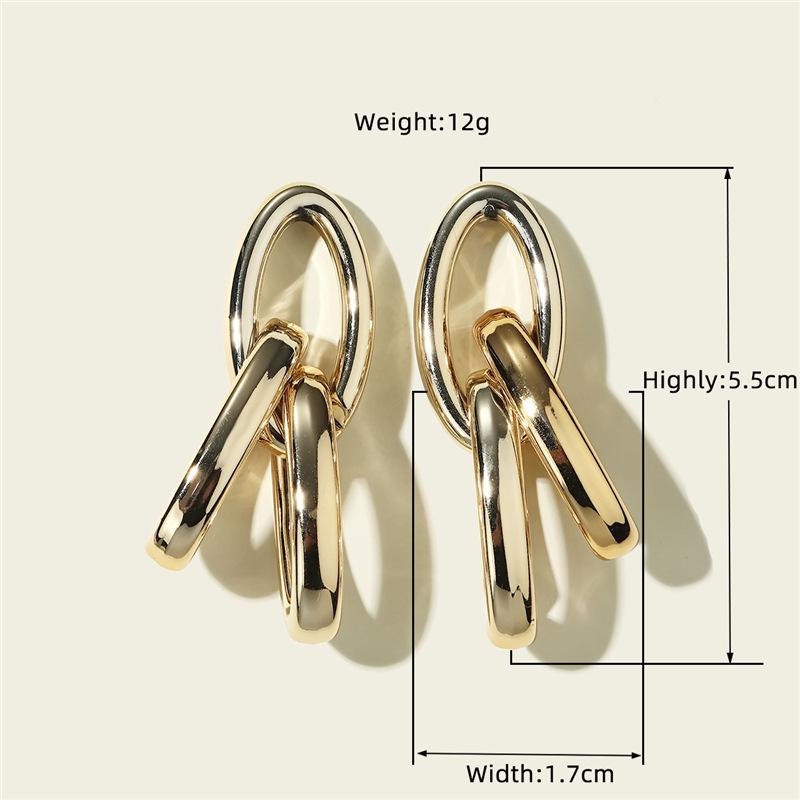 Retro Gold European & American Punk Style Women's Hoop Earrings
