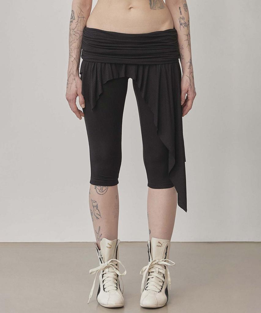 SCULPTOR Asymmetric Skirt Leggings Black