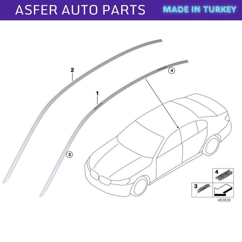 Black 4-piece Roof Rail Covers Set (paintable) for 3 G20 2018