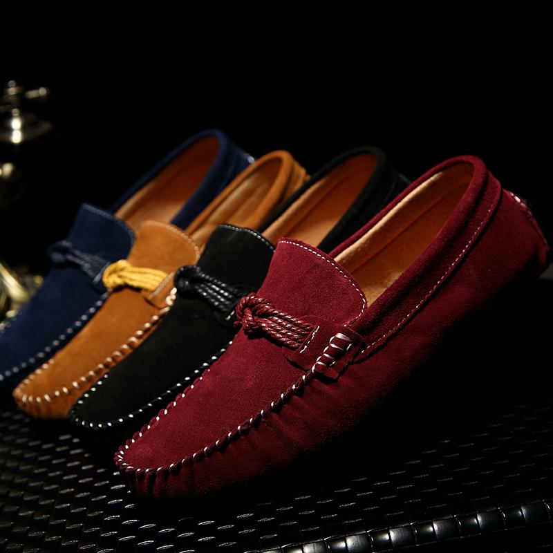 Fashion Fashion Trendy Lazy Loafers Suede Leather Mens Casual Shoes Summer New Driving Flats Stylish Style Male Moccasins Business Shoes