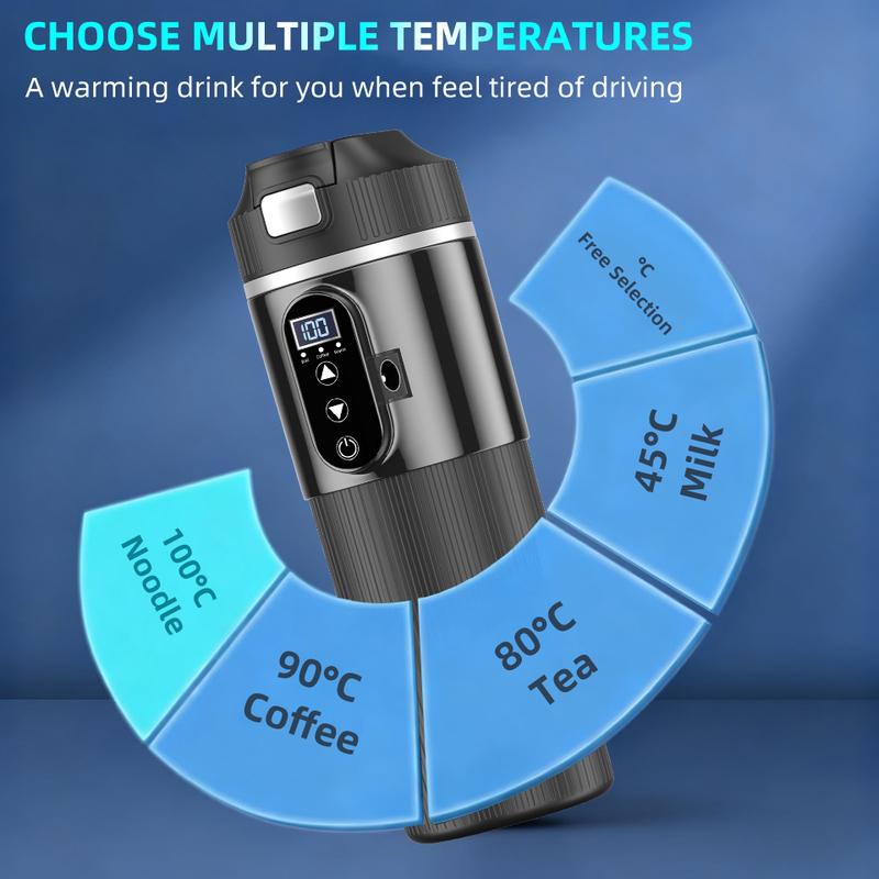 12V/24V Car Kettle Portable Electric Travel Kettle Car Heater 500ML Hot Water Boiler Small Hot Water Heater For Tea Coffee Milk