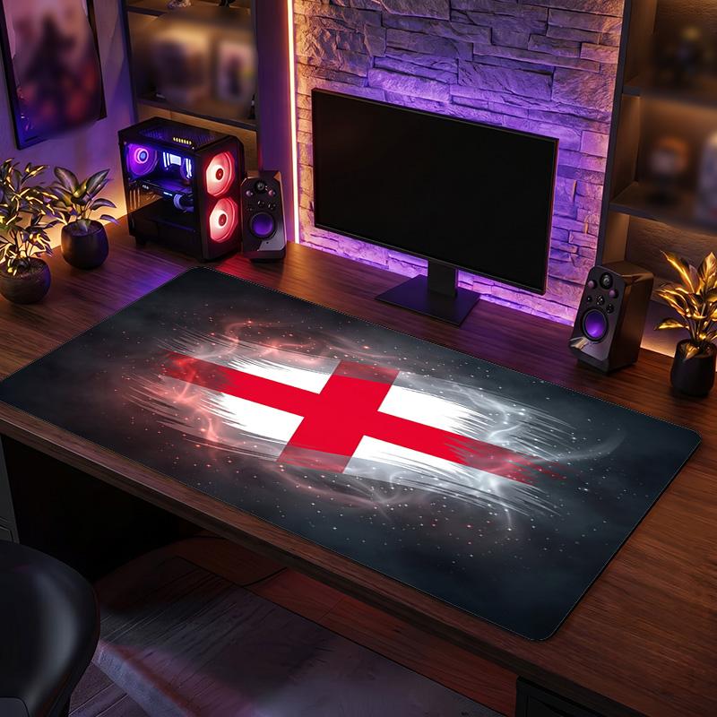 Alfombrilla de ratón con escudo de la selección de fútbol de Inglaterra, Alfombrilla de escritorio extendida de goma antideslizante para juegos, oficina, portátil, regalo para fan