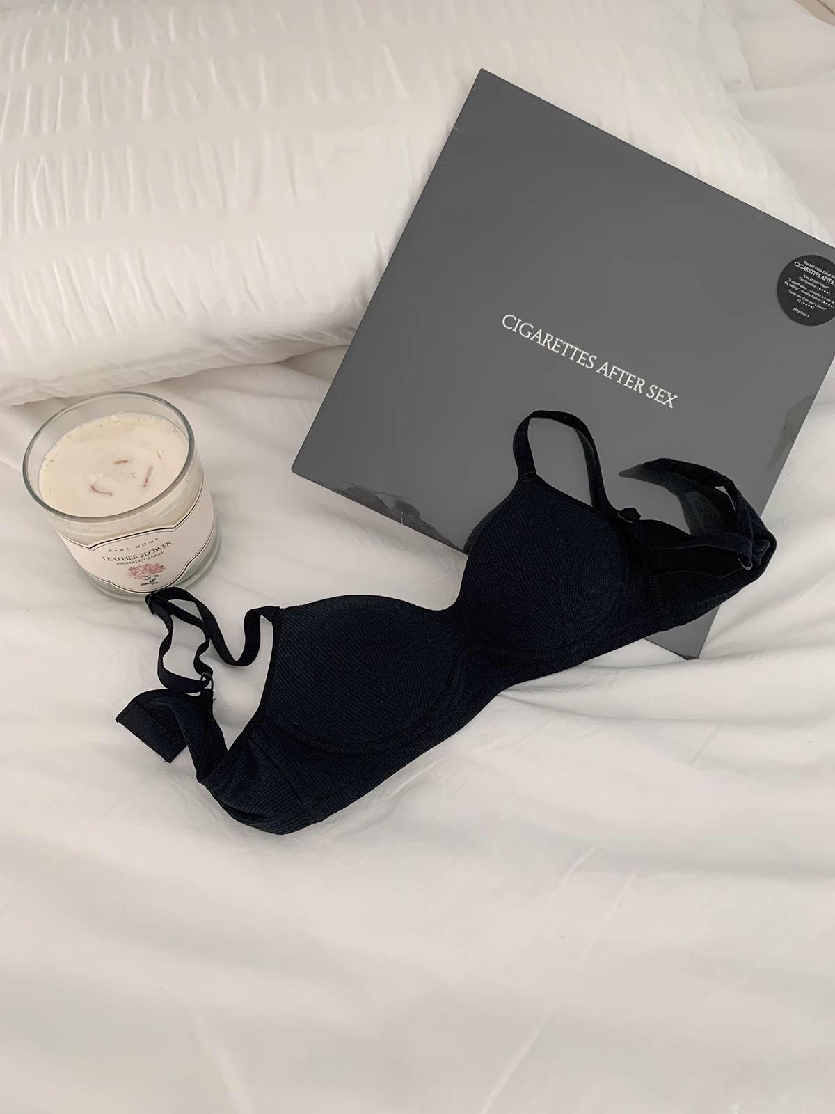 

Мягкий поддерживающий ребристый хлопковый бюстгальтер: Приятный к коже, дышащий, предотвращающий провисание, красивый дизайн спинки для девочек и студенток 34/75AB