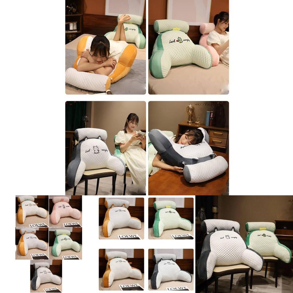 Gemütliches Cartoon Eisbohnen-Nachtkissen Weiches Plüschkissen für bequemes Ausruhen