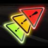 1PC Triangle Exclamation Mark Reflective Warning Sign Car Sticker Night Driving Safety Reflective Sticker for Car Anti-Collision