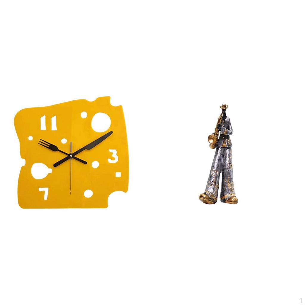 Nordic Minimalist Cheese Clock Desk Quiet Acrylic Wall Hanging Resin Sculpture