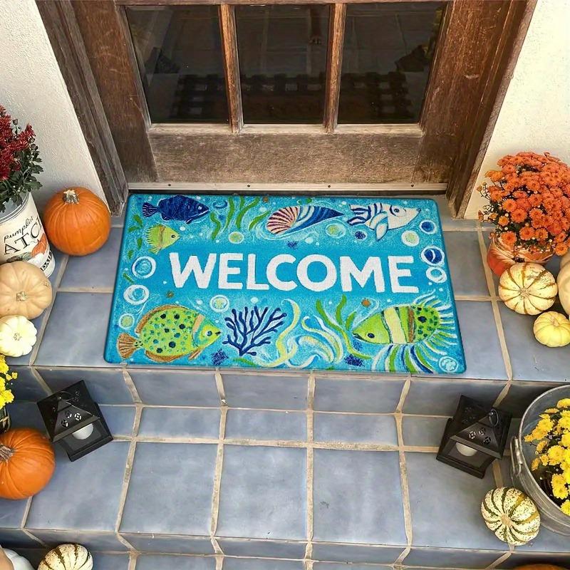 Marine life patterns, colorful fish and coral, lively and interesting floor mats, home decoration 40x60cm/15.7*23.62inch